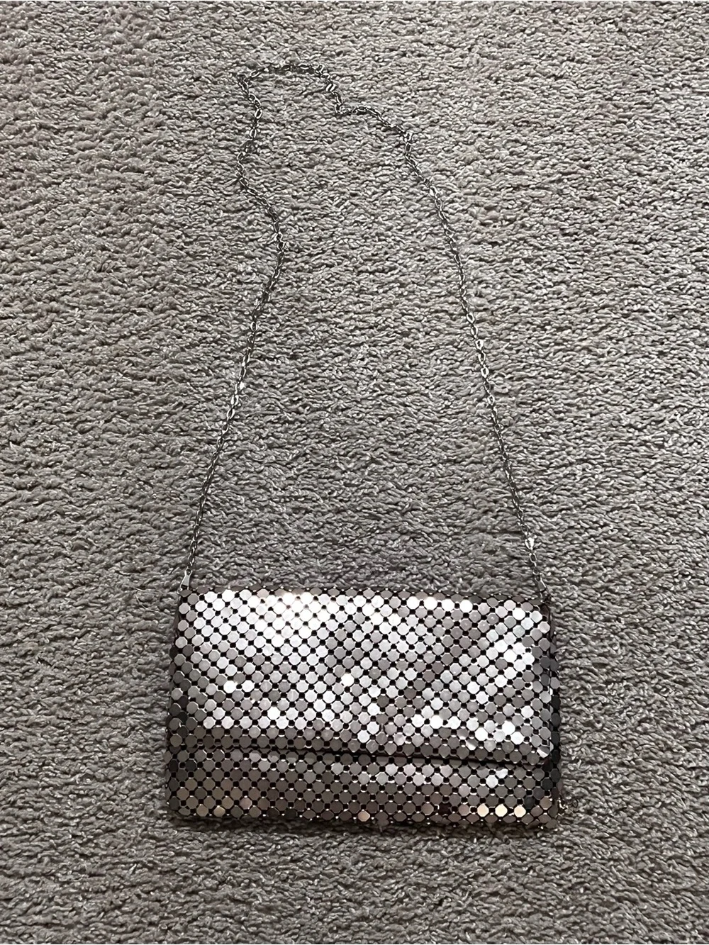 Soft Pink Silver Metal Chain Shoulder Bag - Women's Evening Clutch
